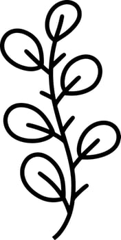 Branch with leaves icon Sketch art vector