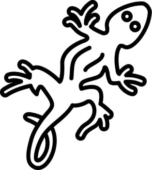 A gecko is shown in a black and white drawing vector
