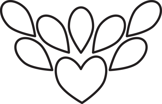 Botanical Heart and Leaf Line Sketch png