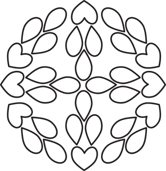 A black and white drawing of a circular design png