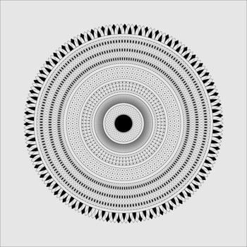 Mandala Design Round Shape White Black vector