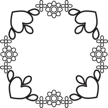 Frame with Floral Contour Lines png