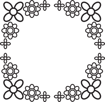 Subtle Sketch Flower Frame Border png