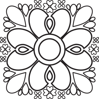 Elegant Bloom Pattern Decorative Sketch png