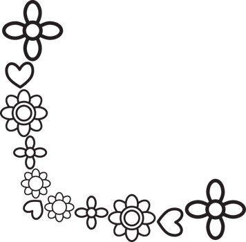 Floral frame Edge Outline design png