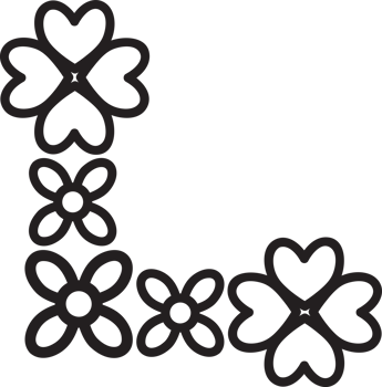 Outline Frame with Petal Corners png