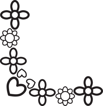 Modern Outline Flower Decoration png