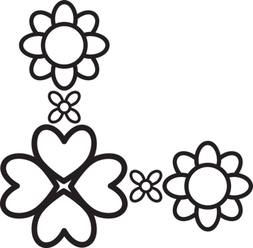 Outline Flower Frame Art png