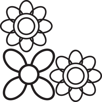 Outline Floral Corner Embellishment png