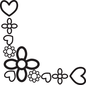 Flower Outline Corner Art png