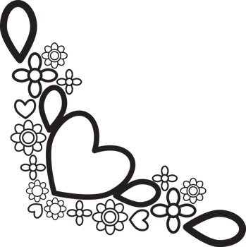 Classic Floral Corner Outline png