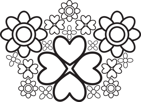 Simple Flower Frame Outline png