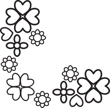 Blossom Outline Frame Corners png