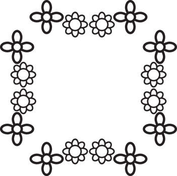 Monochrome style Floral Elegance frame design png