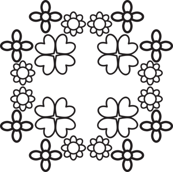 Black and White flower Blossom ornament Frame png