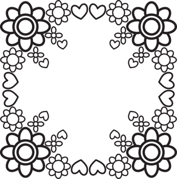 Monochrome Flower Frame Perfection png