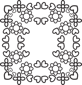 Floral Frame with a Monochrome Twist png