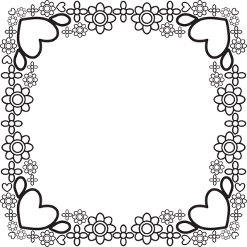 Floral Grace in Black and White png
