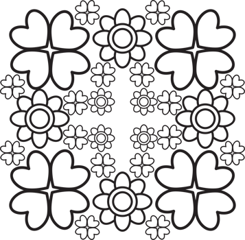 Stylish Black and White Flower Frame png