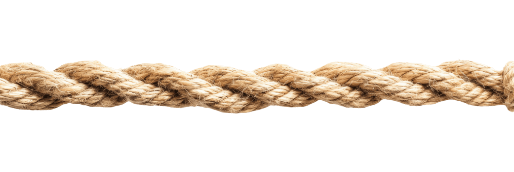 Long Piece of Natural Jute Rope On Isolated Background With Twisted Texture and Design png