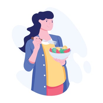 A flat style illustration of pregnancy food vector