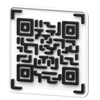 QR Code 3d icon. Transparent background png