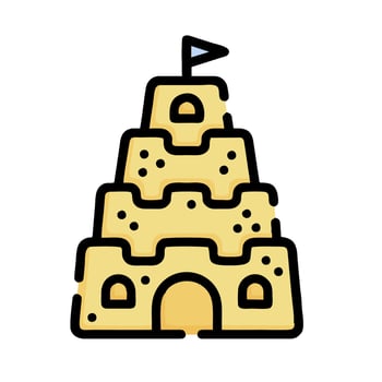 Sand castle icon illustration vector