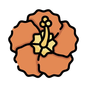 An orange flower with a yellow center vector