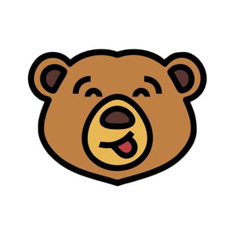 A cartoon bear head with a tongue sticking out vector
