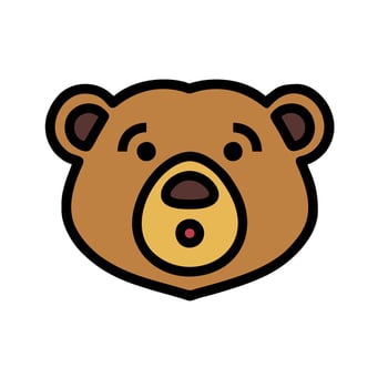 A cartoon bear head with a mouth open vector