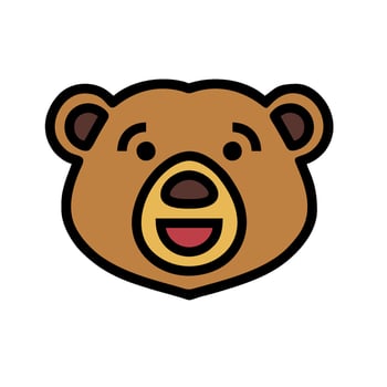 A cartoon bear head with a smile on its face vector