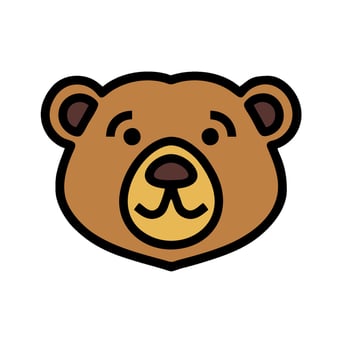 A cartoon bear head with a smile on its face vector