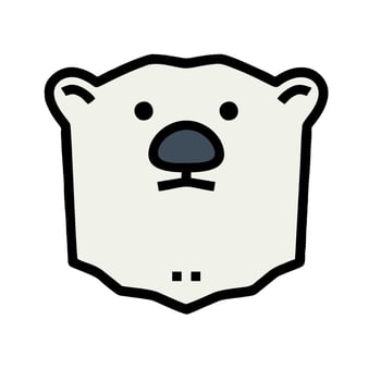 A polar bear head with a black nose vector