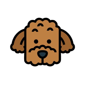 A cartoon dog head with a black nose vector