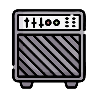 A black and white image of a speaker vector