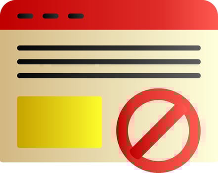 Ad Blocker Flat Gradient Icon vector