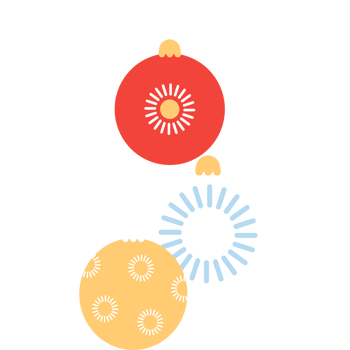 Christmas decorative balls on a rope png