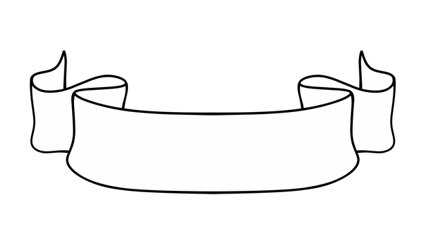 Line art of banner ribbon png