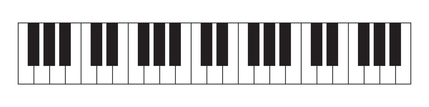 Piano Keyboard Outline top view vector