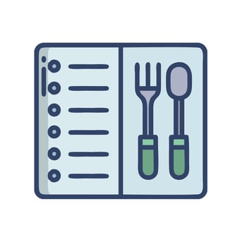 A menu with fork and spoon in it vector