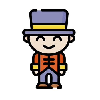 A cartoon character wearing a top hat vector