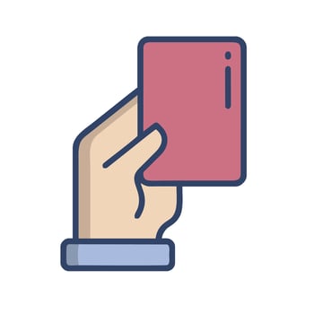 a hand holding a credit card icon vector