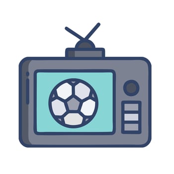 a television with a soccer ball on it vector