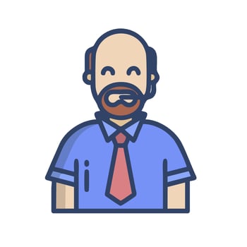 a man with a beard and tie on his face vector