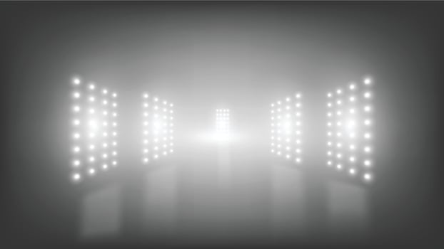 Abstract technology background stadium stage hall with scenic lights vector