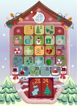 Christmas advent calendar daily gifts for festive joy vector