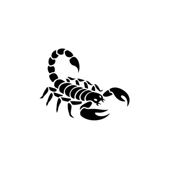 a simple only colour scorpion logo png