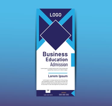 Modern Business Education Roll up Banner vector