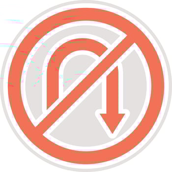 No u turn Icon Design Illustration vector