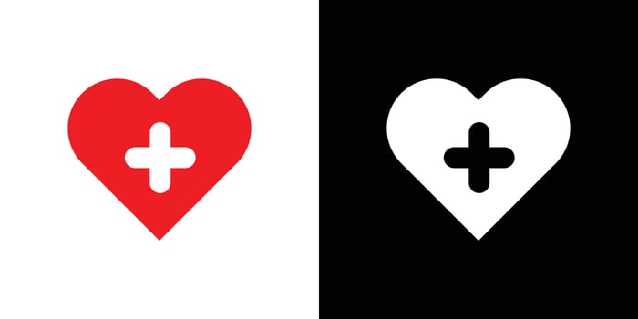 Heart plus icon set illustration vector